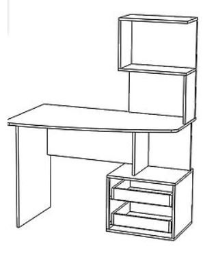 Двойной угловой компьютерный стол